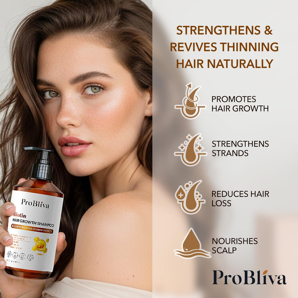 ProBliva Biotin Shampoo scalp care with soothing formula