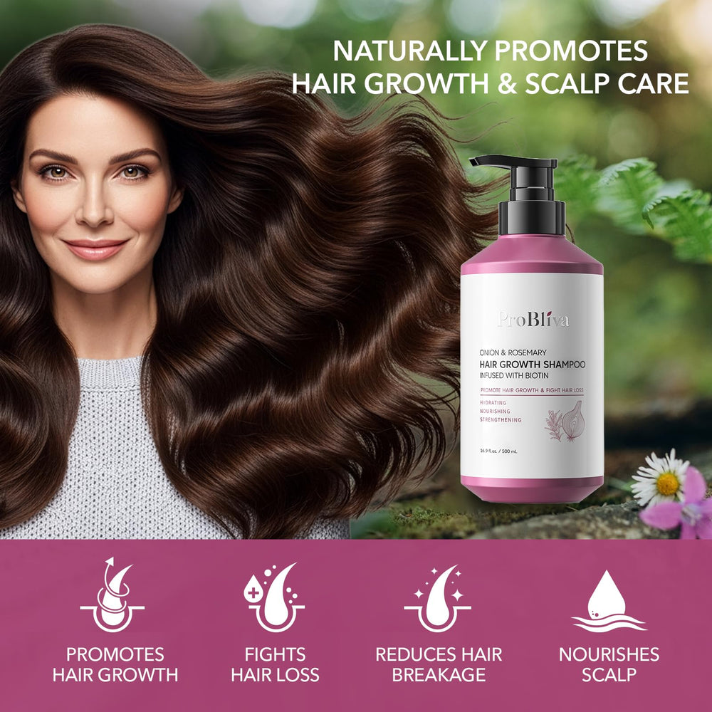 ProBliva shampoo bottle with pump delivering gentle lather suitable for sensitive scalps.