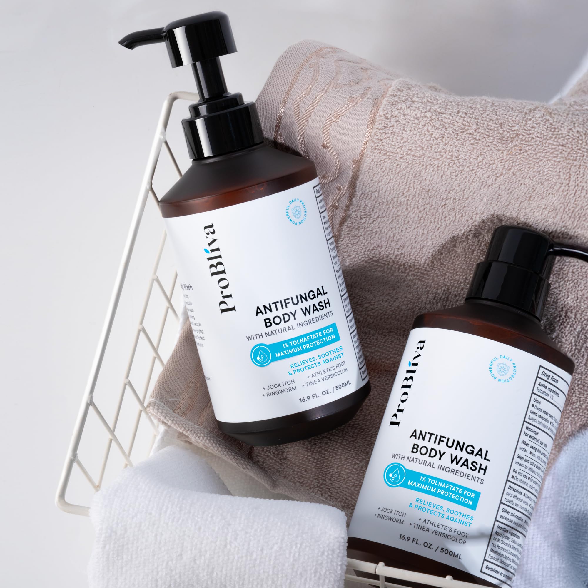 ProBliva lather image shows rich foam for thorough cleansing on body and face.