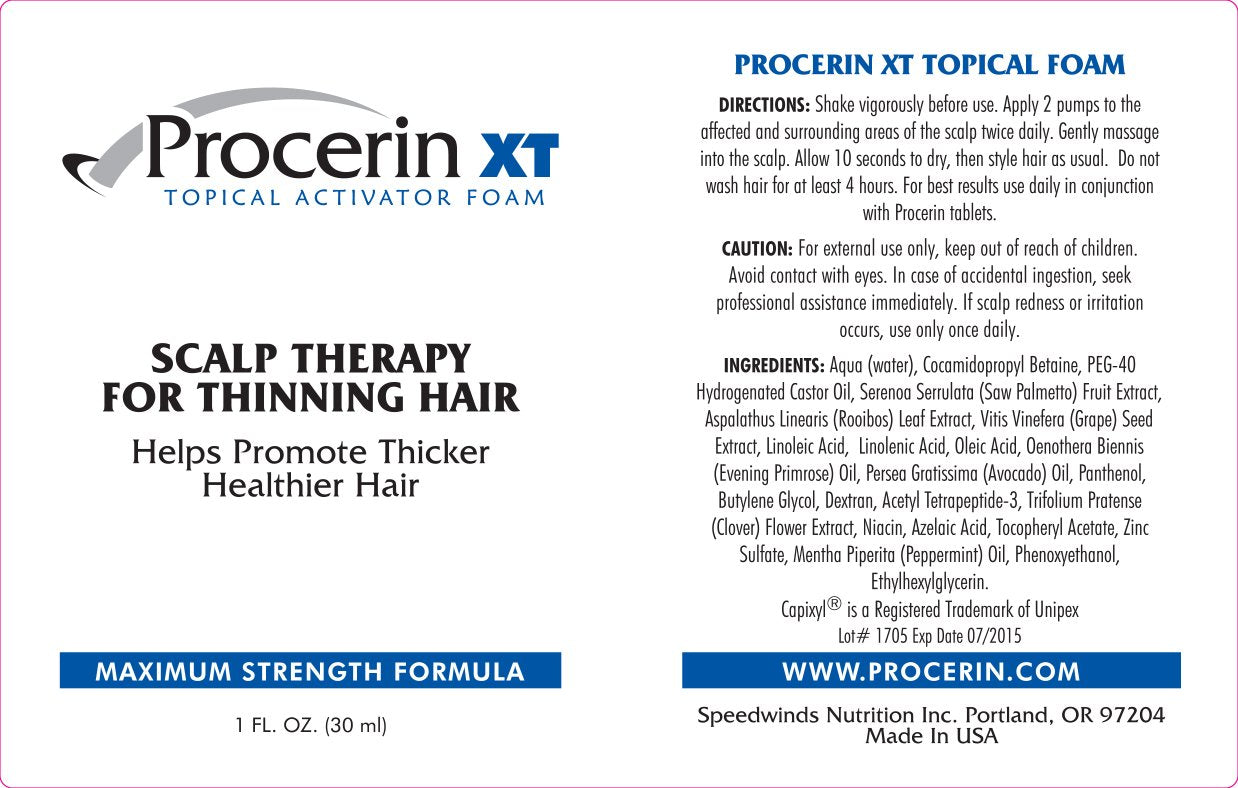 Procerin XT Foam pump dispense for easy daily application and support.