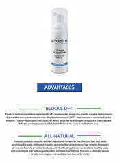 Procerin XT Foam ingredients chart highlighting botanical actives for follicle vitality.