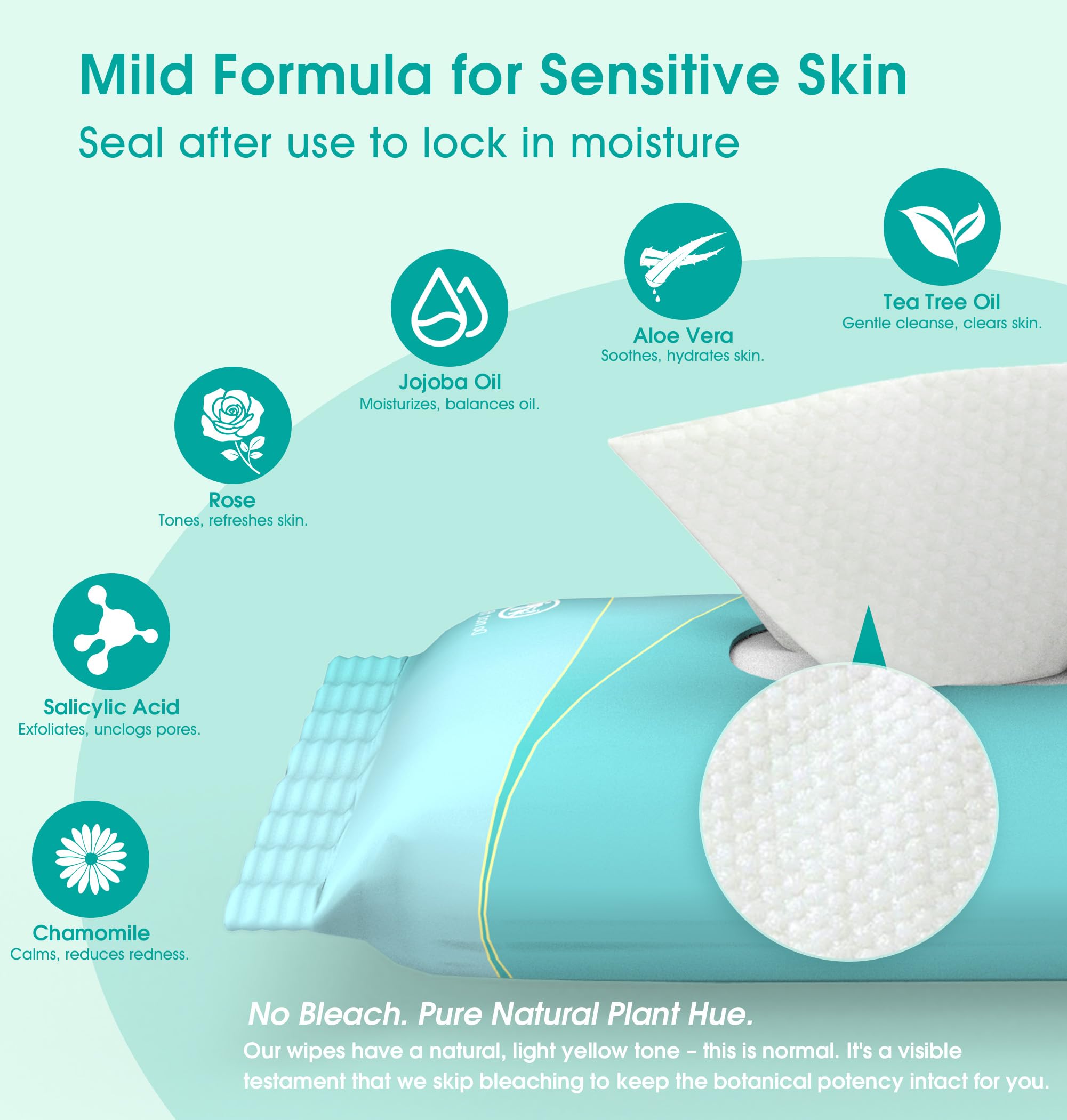 ProCIV Dual-texture wipe surface for deep cleansing and mild exfoliation.