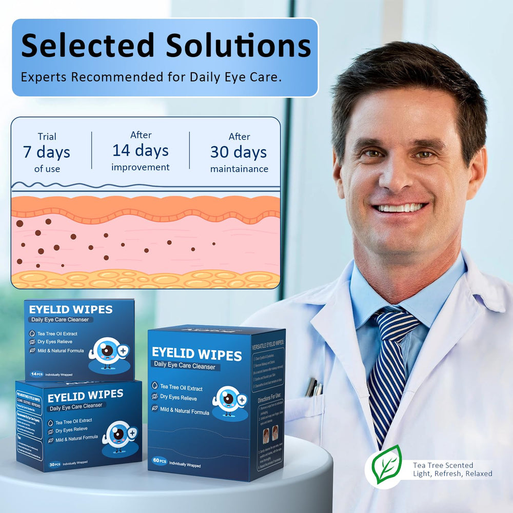 ProCIV eyelid wipes designed for sensitive eyes with a mild formula.