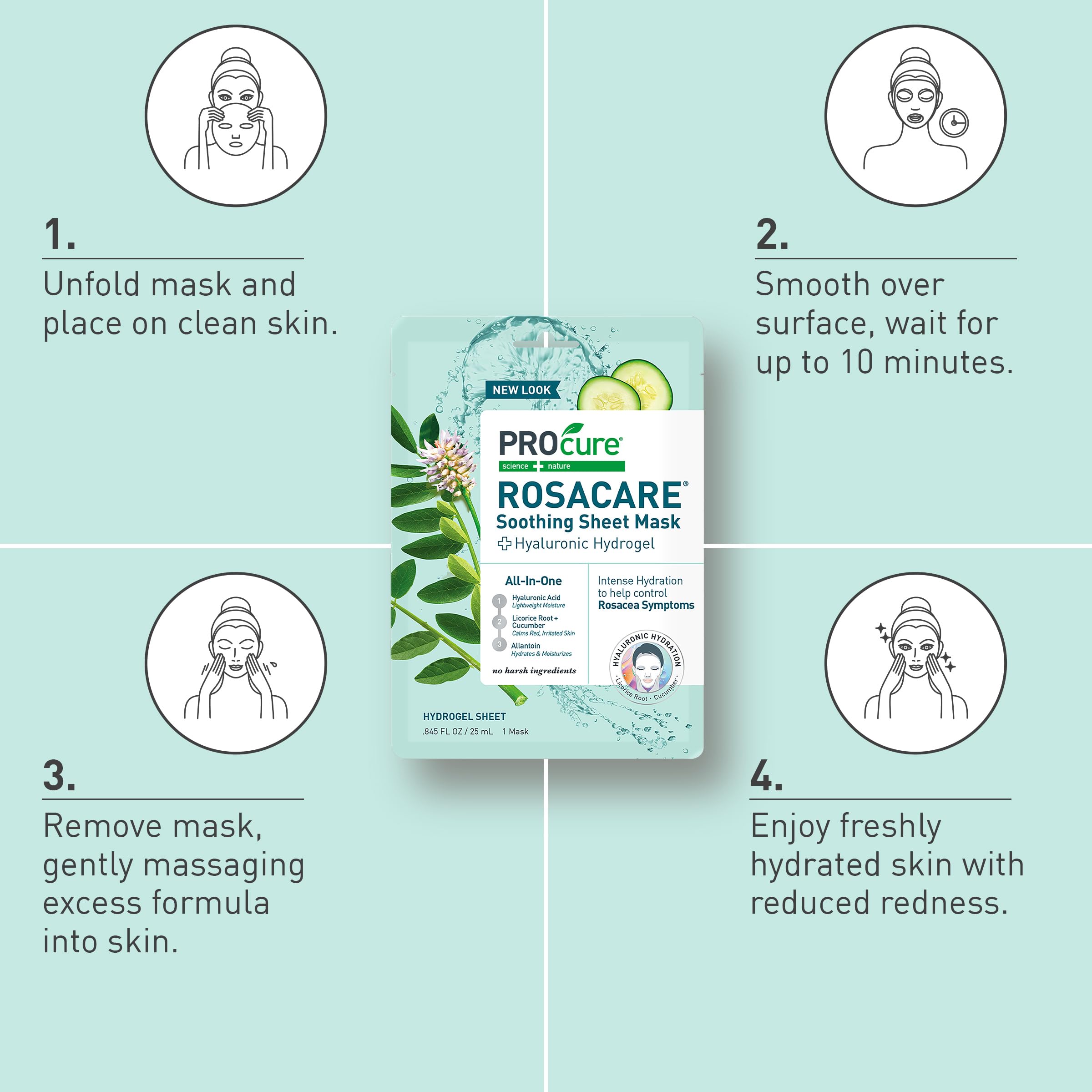 Close-up of licorice root and cucumber extracts in Rosacare