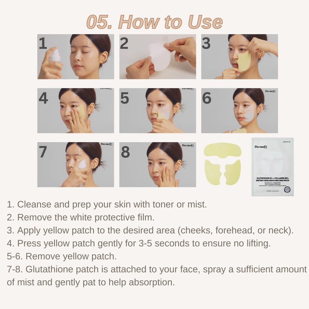 Produco DermaFi patch in a simple skincare routine for radiant skin.