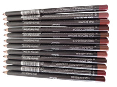 12pc Ultra Fine Lip & Eye Liner Brown Set swatches show versatile shade range for lips and eyes