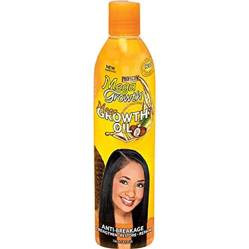 Profectiv Mega Growth Oil application on scalp shows instant hydration and frizz control.