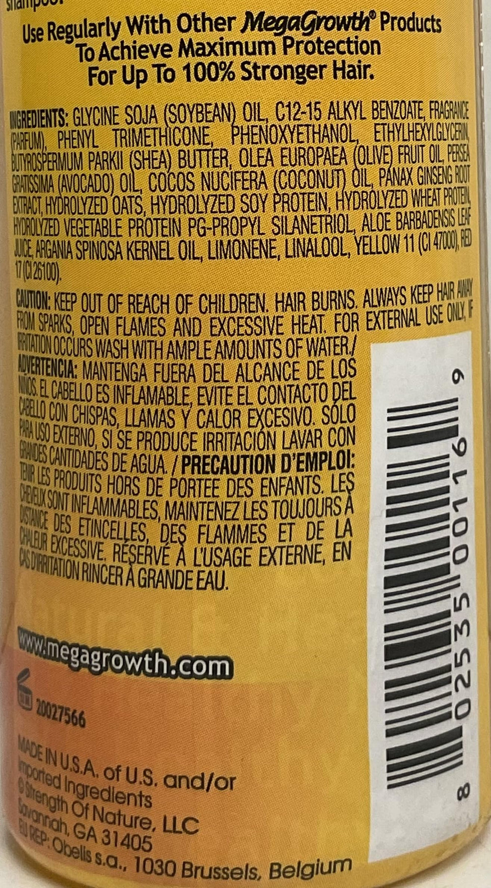 Profectiv Mega Growth Oil label: usage tips and benefits.