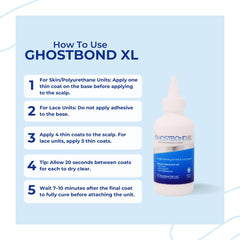GhostBond XL dry application demonstrating quick set on lace and poly systems