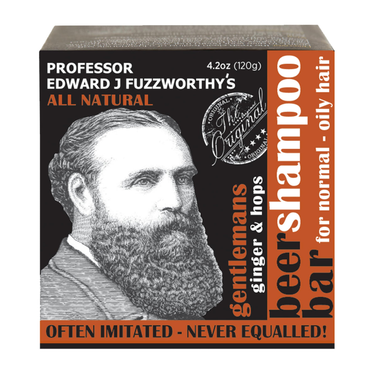 Professor Fuzzworthy's Gentlemans Beer Shampoo Bar close-up head with rich lather for cleansing hair