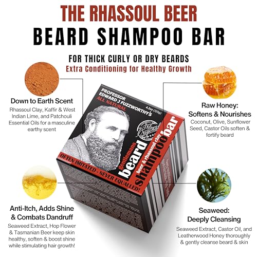 Beard shampoo bar lather demonstrates creamy foam for effective cleansing.