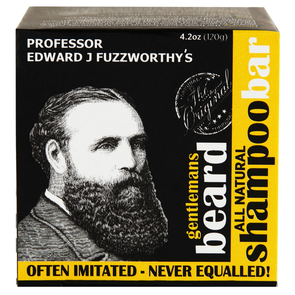 Professor Fuzzworthy's beard shampoo bar from Tasmania for natural cleansing and long-lasting use.