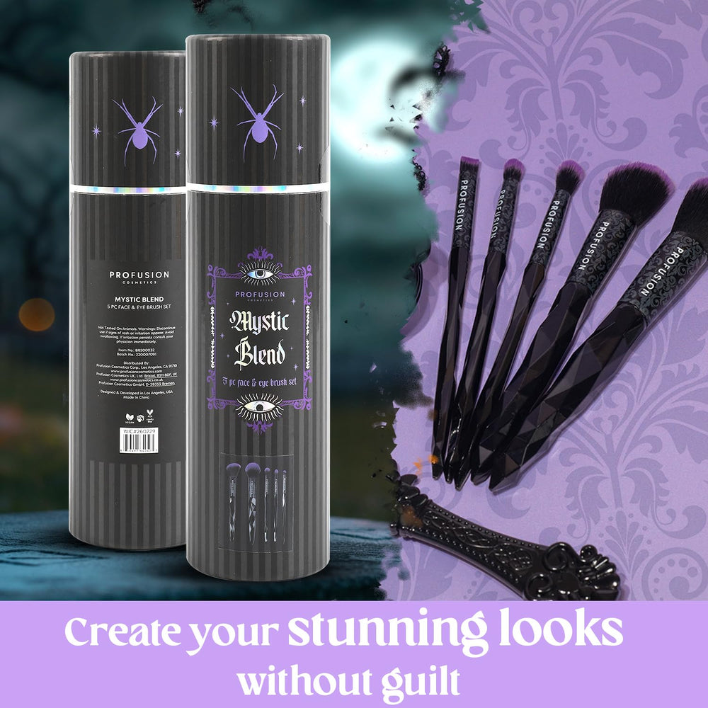 Profusion Mystic Blend travel-friendly brush set slips neatly into bags for on-the-go looks.