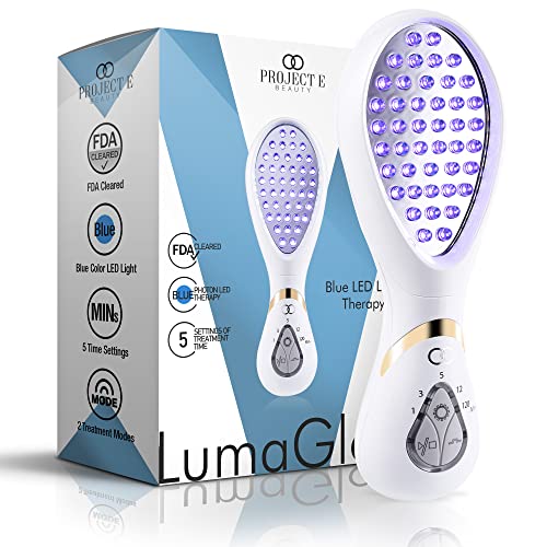 Project E Beauty LumaGlow blue LED treatment head close up for blemish control