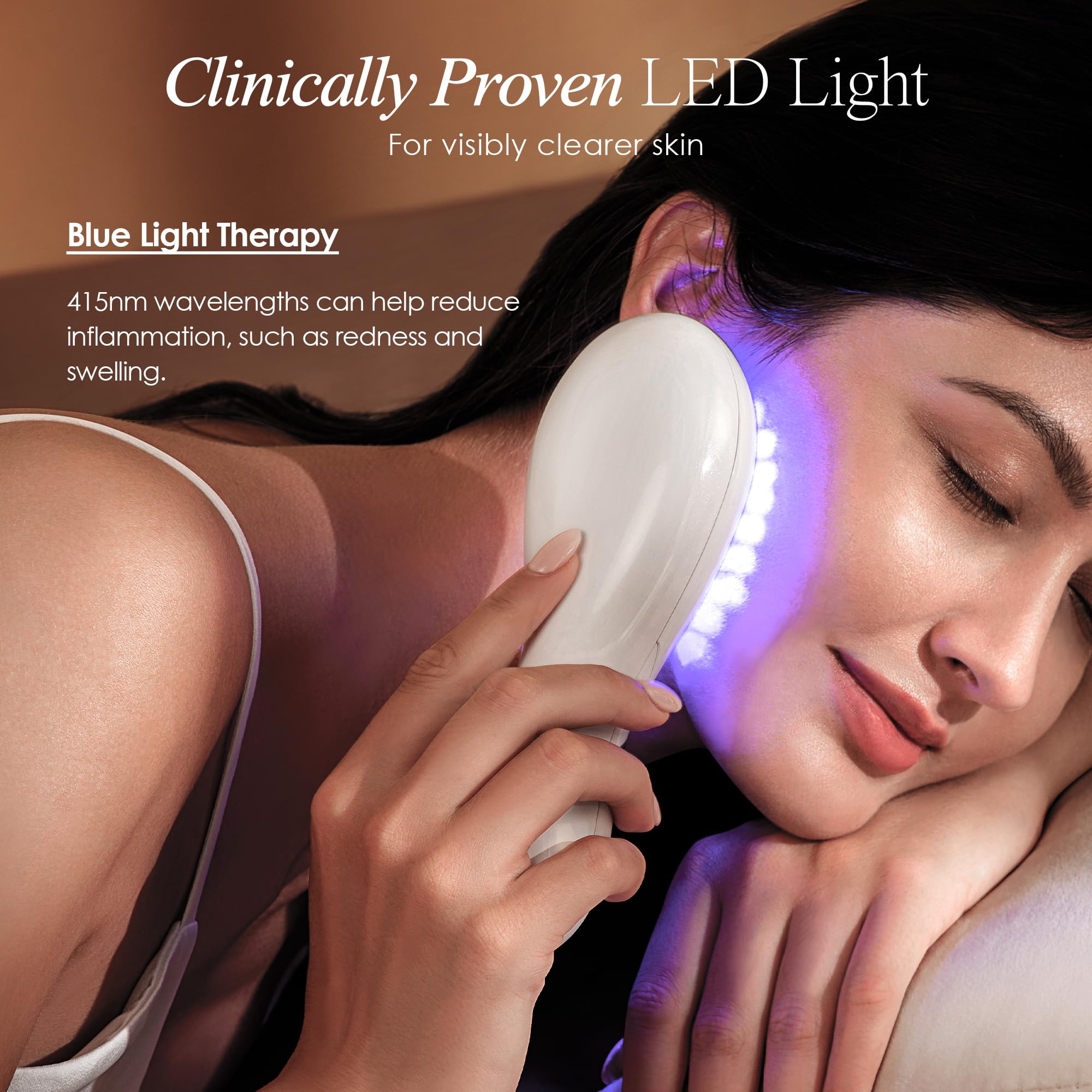 Project E Beauty LumaGlow charging cable visible for hassle-free power