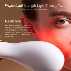 LumaGlow LED array detail emphasizes deep dermal penetration potential.
