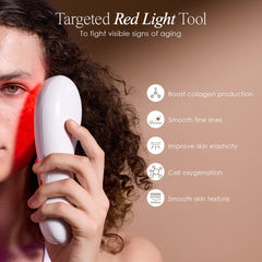 LumaGlow panel close-up highlights the LED panel ready for at-home treatments.