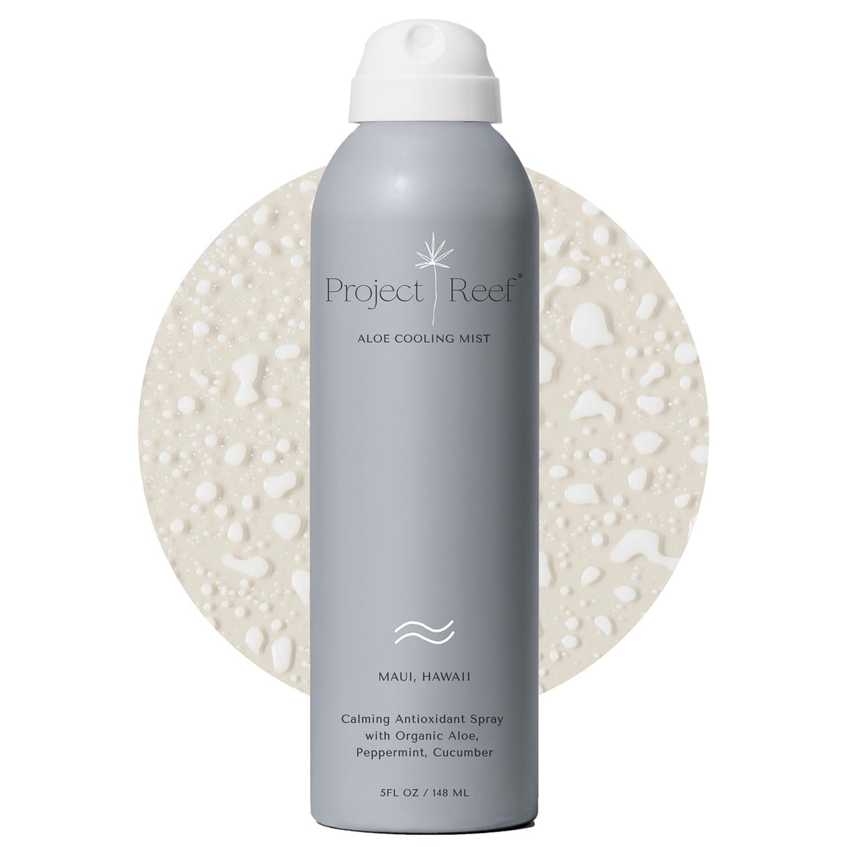 Project Reef non-aerosol aloe cooling mist bottle for instant sun relief.