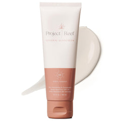 Project Reef SPF 50 mineral sunscreen bottle shows reef-safe protection.