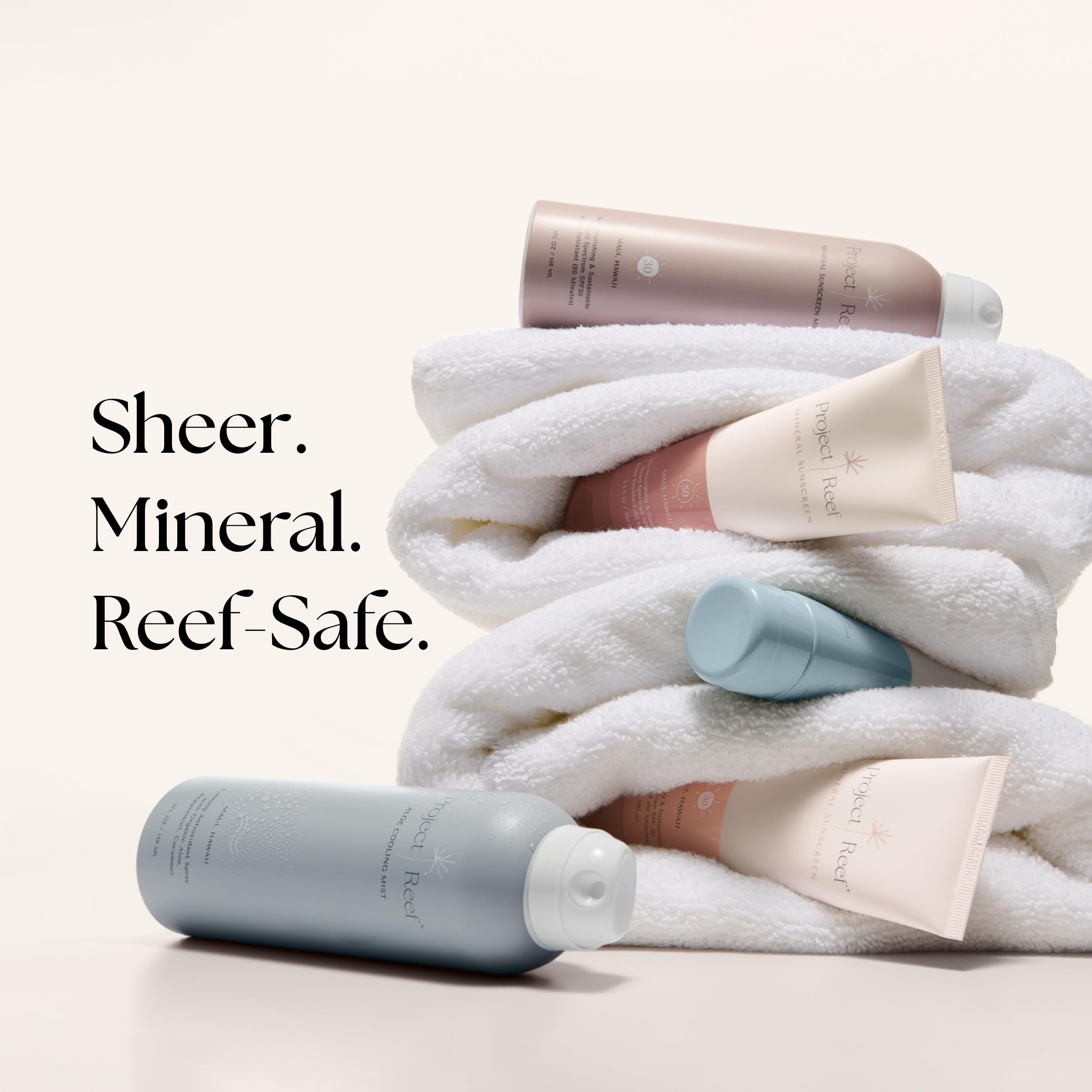 Project Reef travel-size tube pictured for easy carry-on sunscreen on trips.