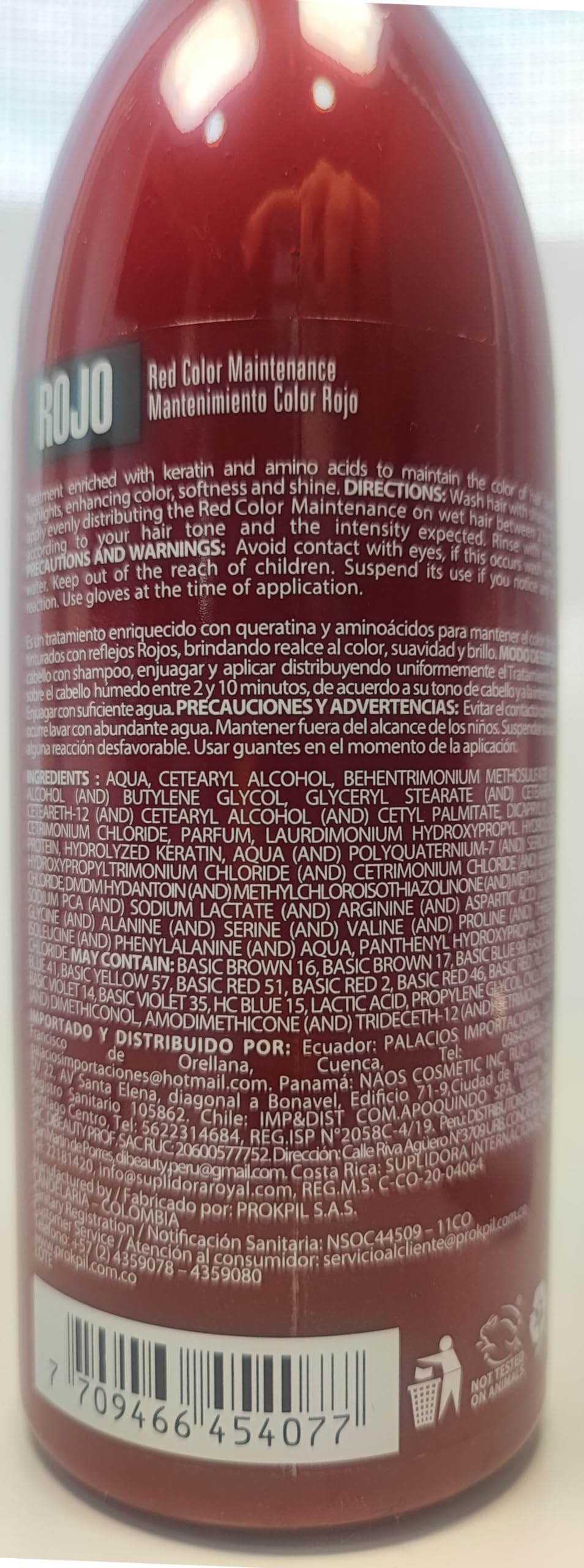 Prokpil Red Maintenance with keratin and protein strengthens hair from within.
