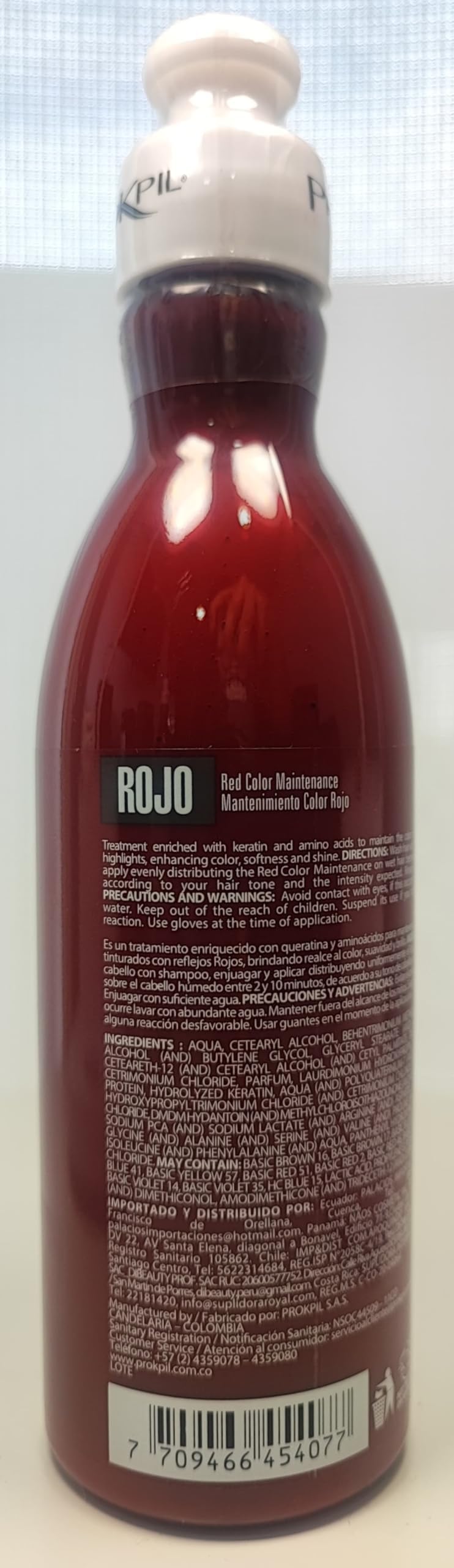 Prokpil Red Maintenance enhances shine and smoothness on red tones.