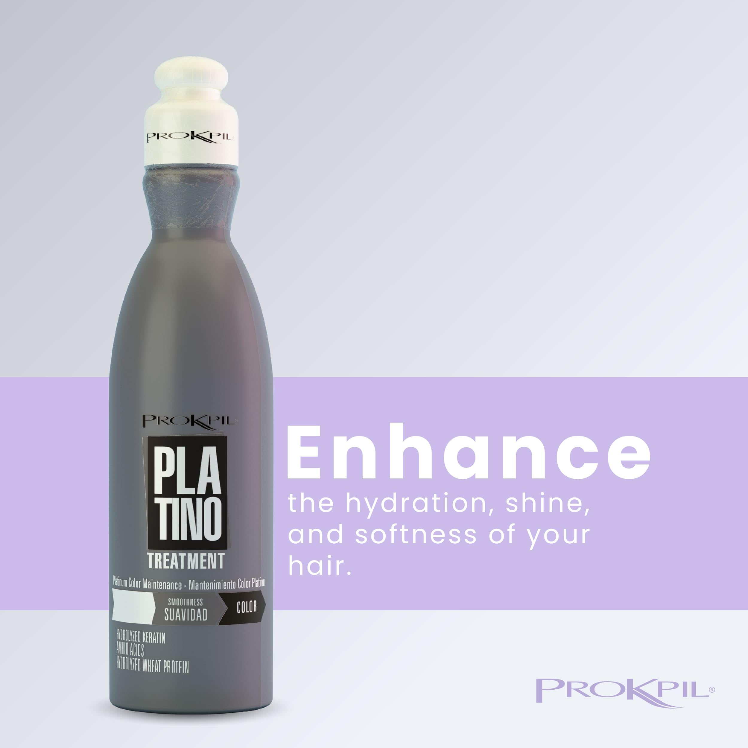 Prokpil Silvery hair shine after use suggests enhanced color depth