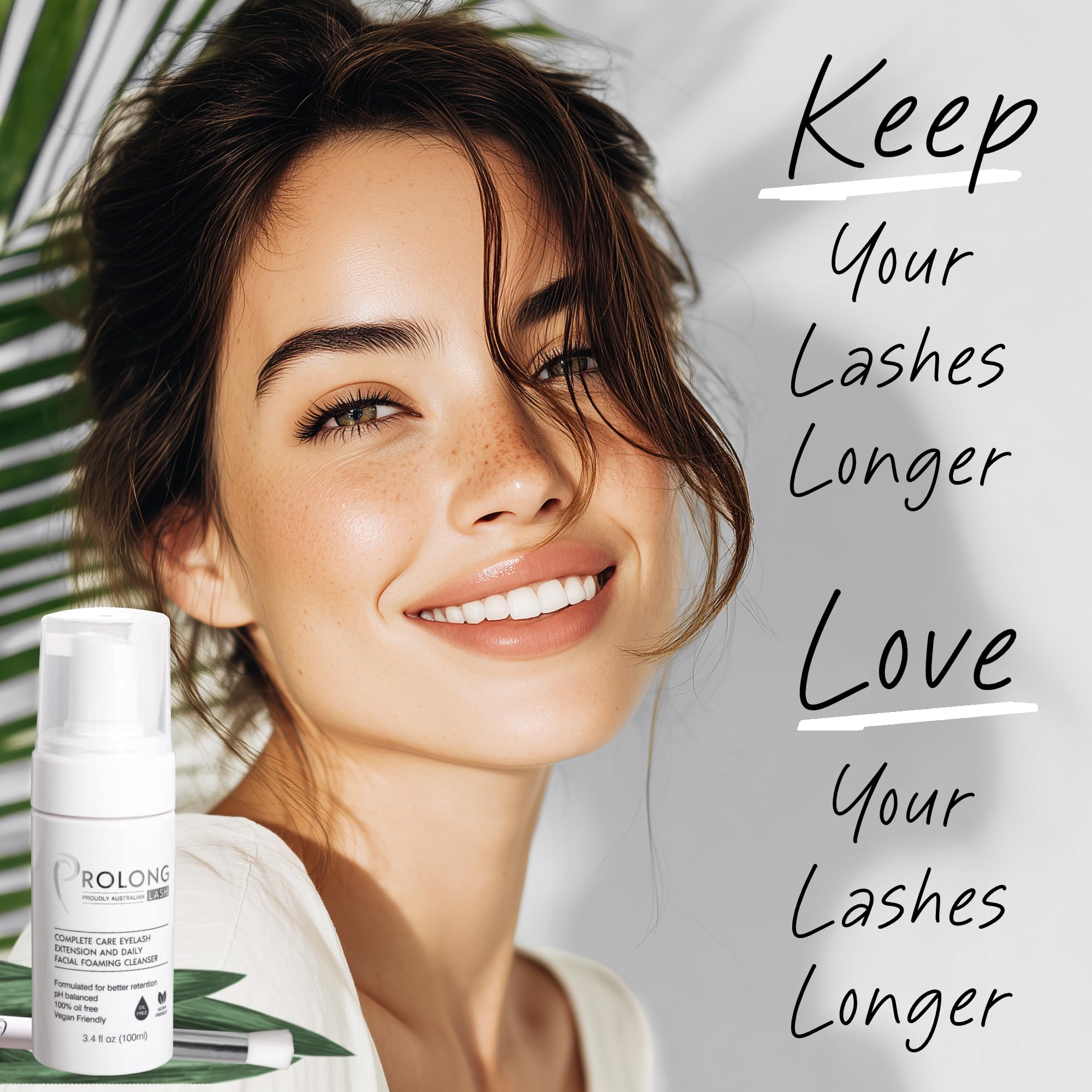 PROLONG LASH brush with foaming kit for precise lash cleansing.