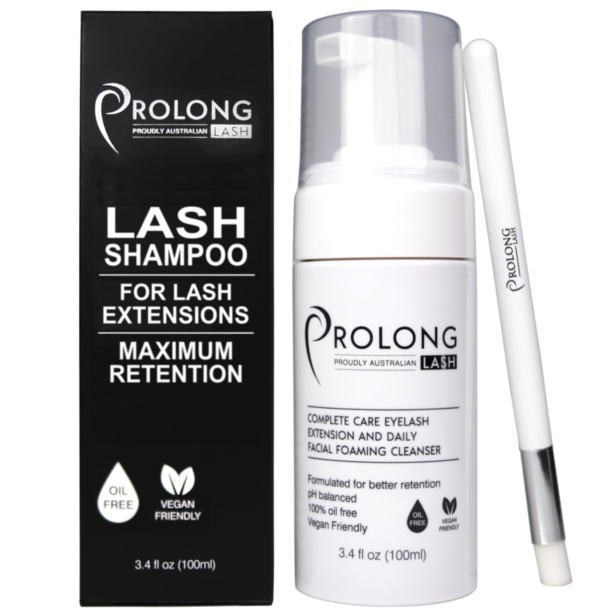PROLONG LASH 100ml bottle for safe daily lash cleansing.