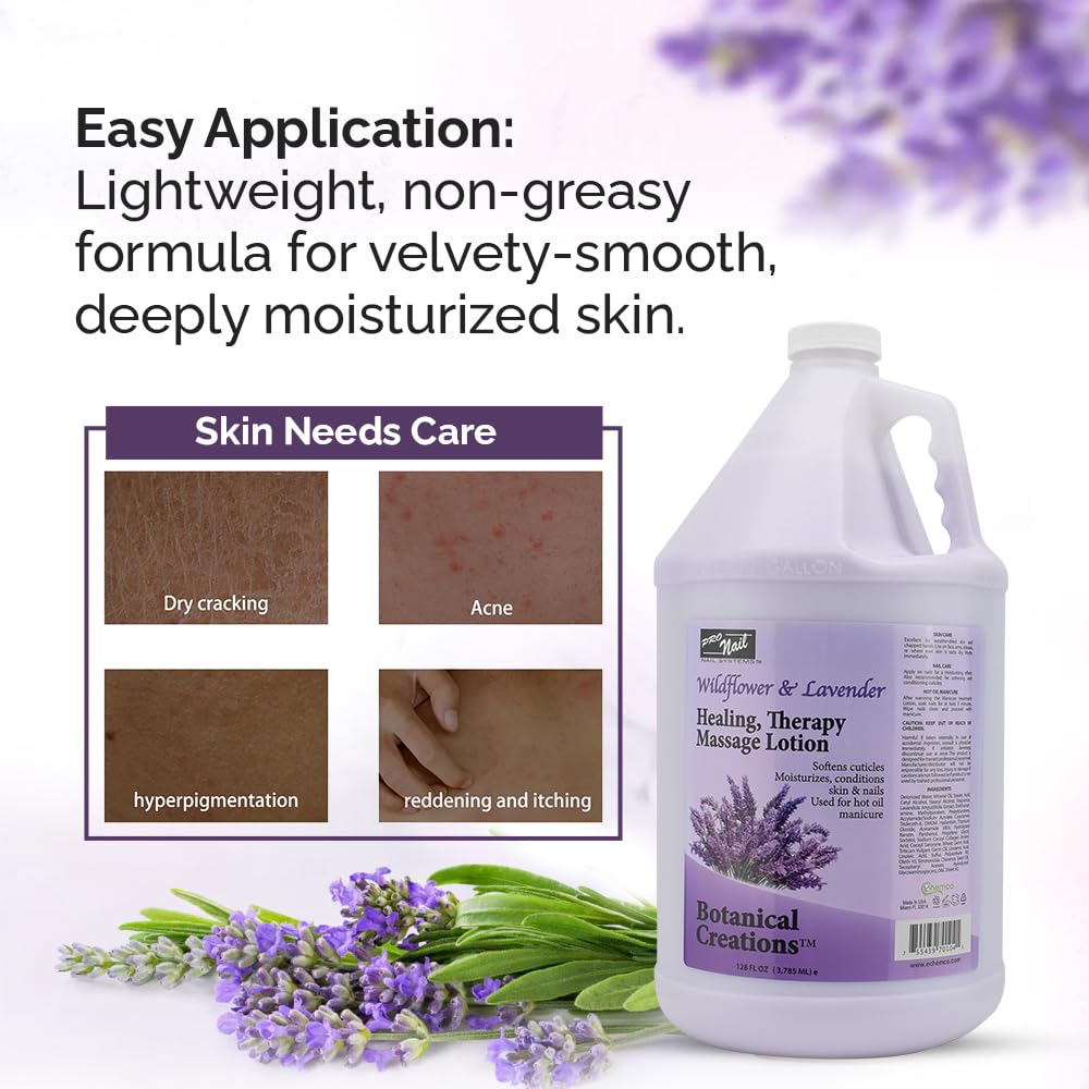 PRONAIL Healing Therapy Massage Lotion sulfate-free labeling reinforces gentle, skin-friendly care.