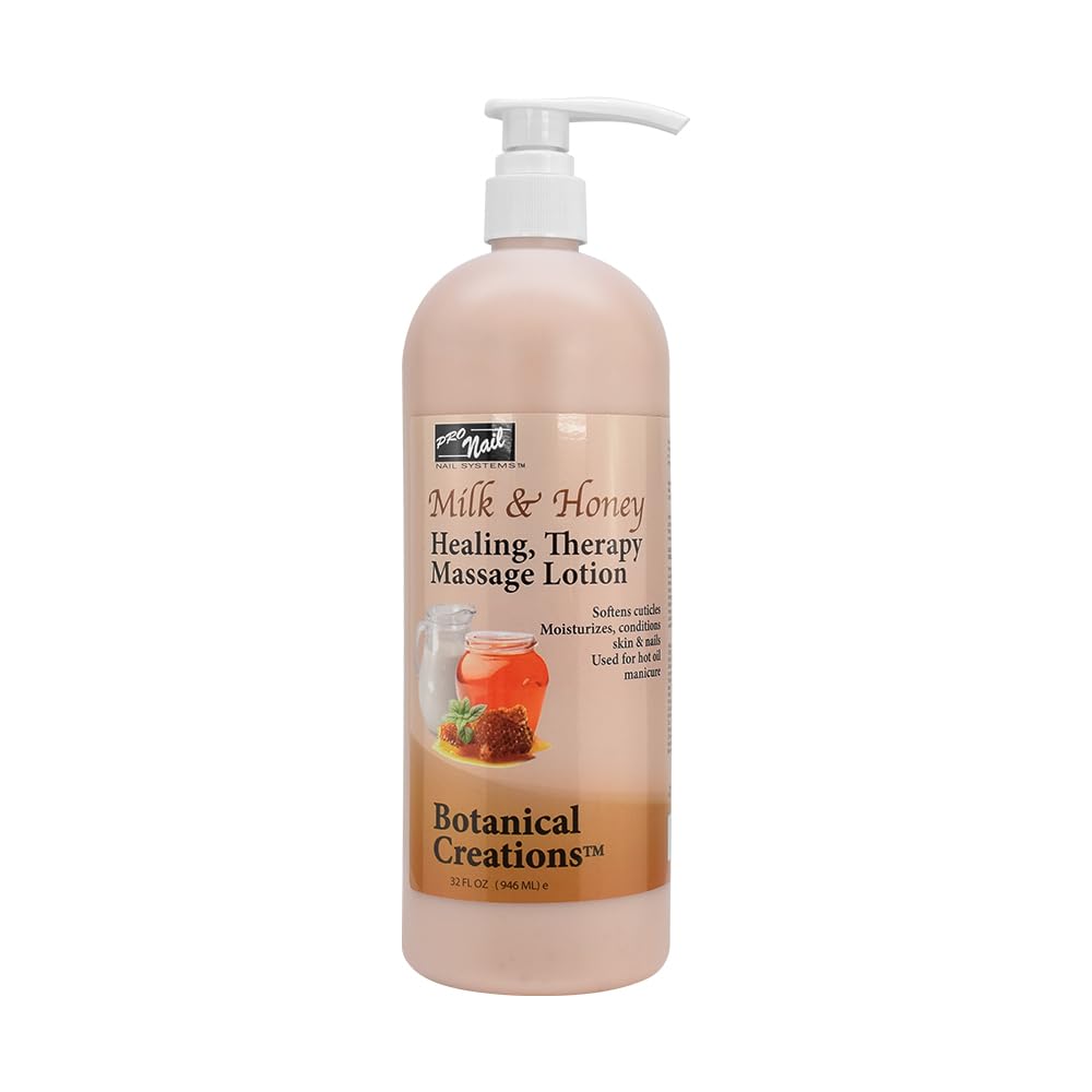 PRO NAIL Healing Therapy Massage Lotion bottle demonstrates hydrating formula for skin and nails.