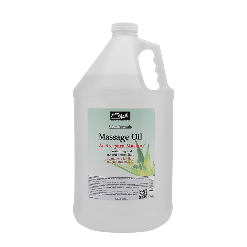 PRO NAIL massage oil aloe vera bottle for soothing full-body relaxation.