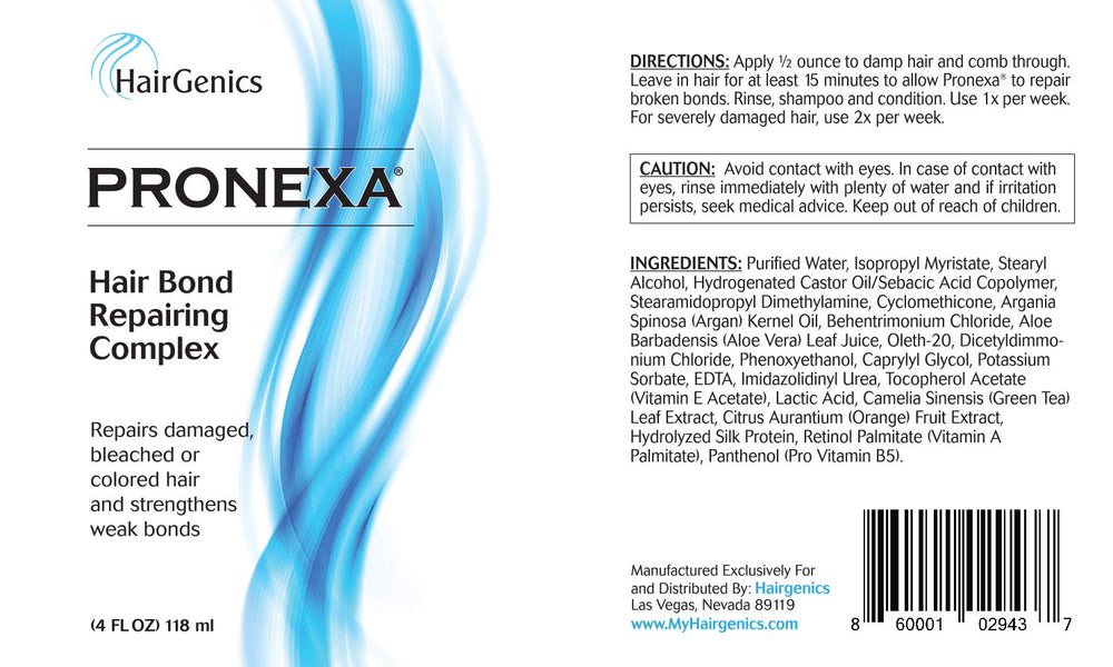 Pronexa Bond Repair hair application close-up highlights the leave-on step for longer conditioning.