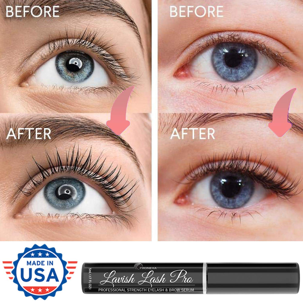 Lavish Lash Pro ingredients display hinting at growth-promoting peptides and botanicals.