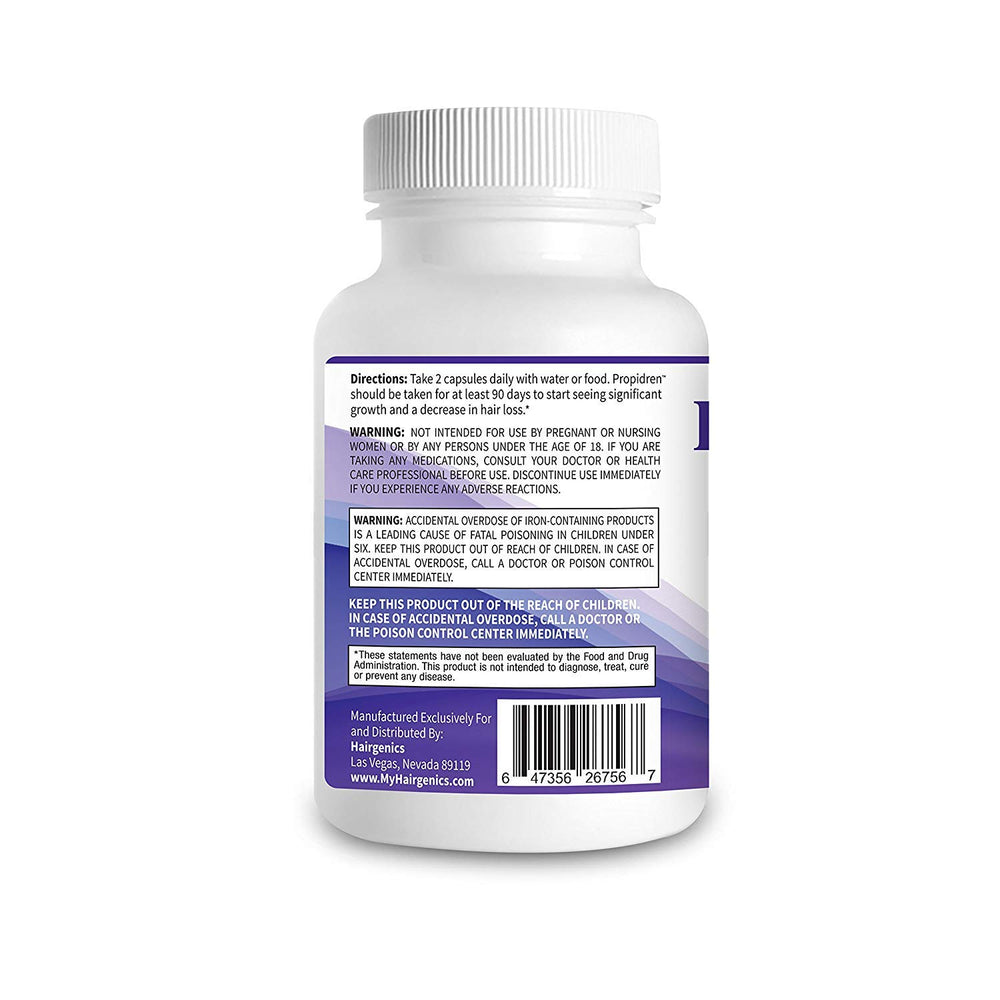 Pronexa Propidren tablets close-up showing a formula to support hair follicles.