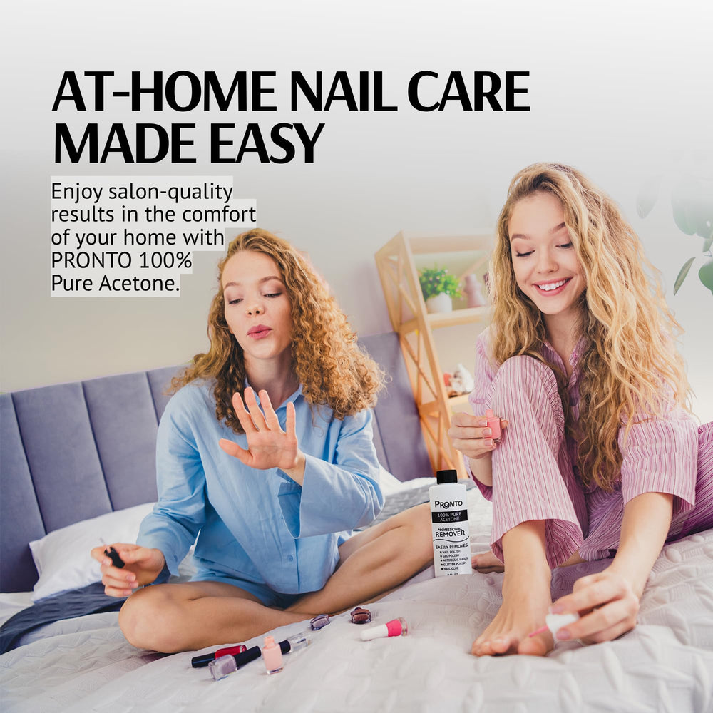 Pronto acetone remover hero shot suitable for spa and home use.