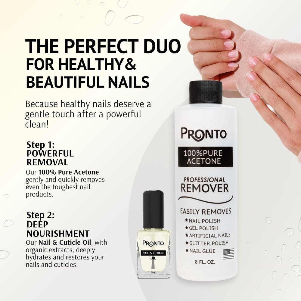 Pronto cuticle oil nourishing dropper for hydrating nails.