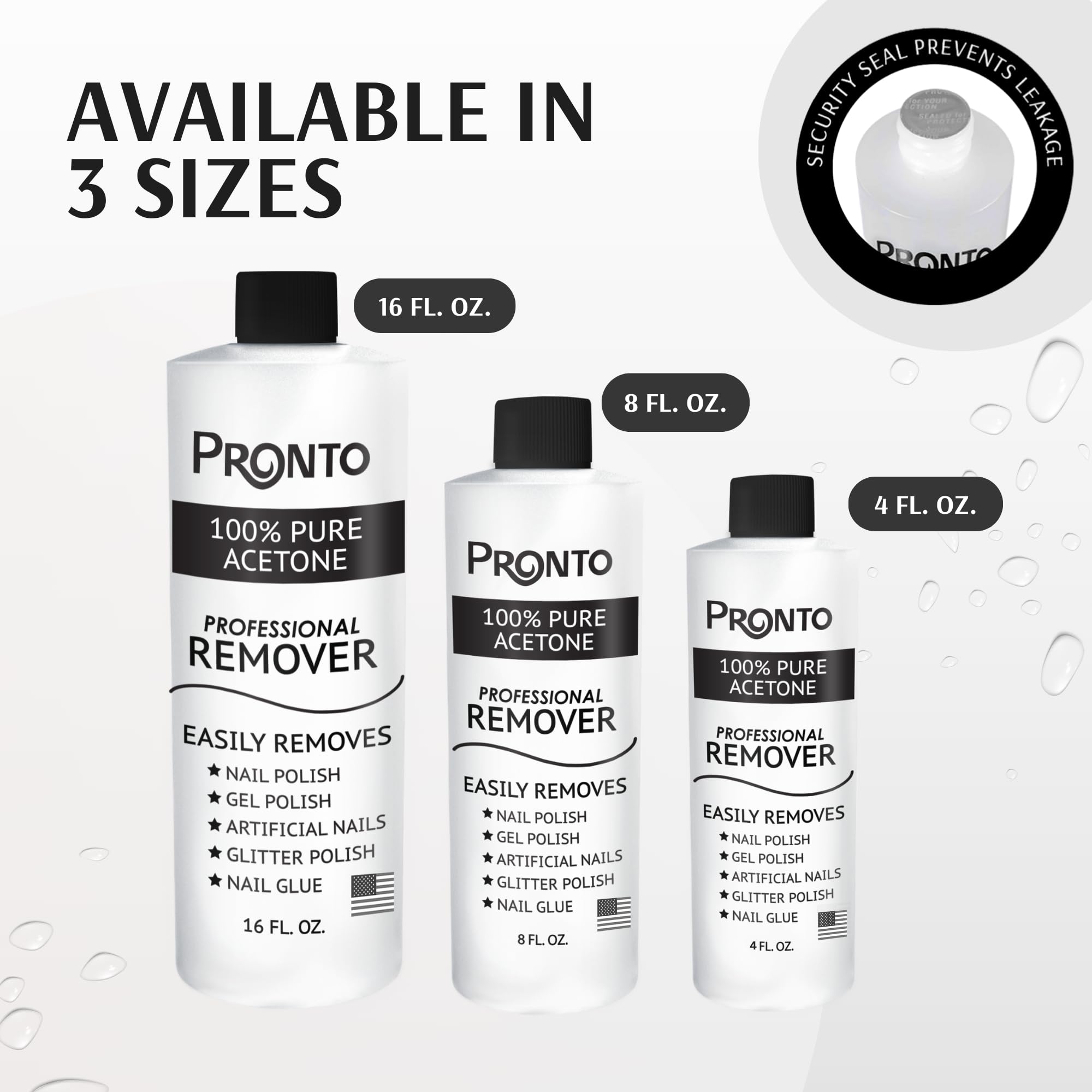 Pronto acetone gel remover after use shows clean nails.