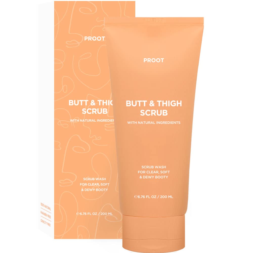 PROOT Butt Scrub Wash bottle pour shows easy shower exfoliation