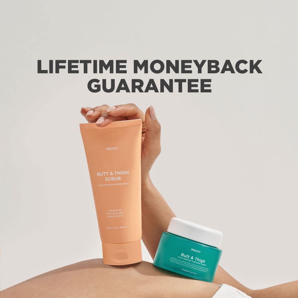 PROOT Butt Scrub Wash hands applying in shower for smoother skin