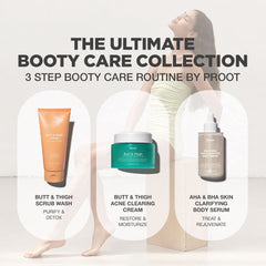 PROOT Butt Scrub Wash packaging emphasizes natural ingredients