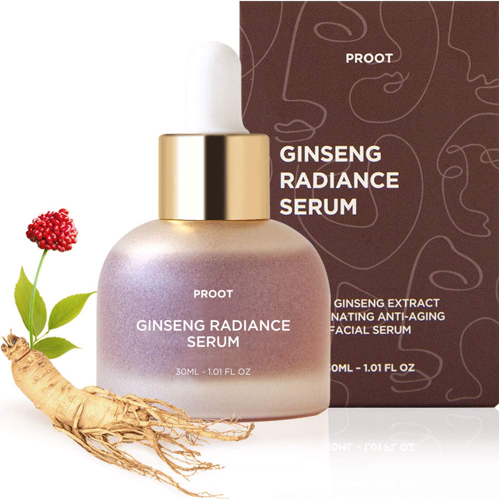 PROOT Ginseng Serum bottle closeup for premium skincare ritual
