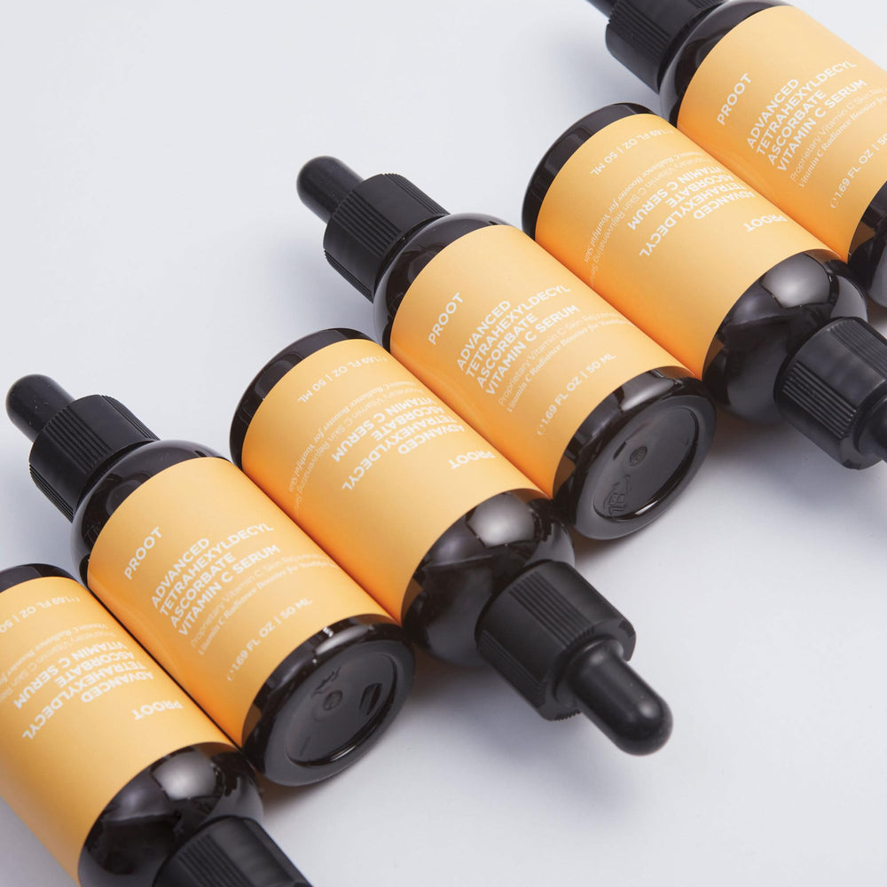 PROOT application routine showing massaging the lightweight serum into skin