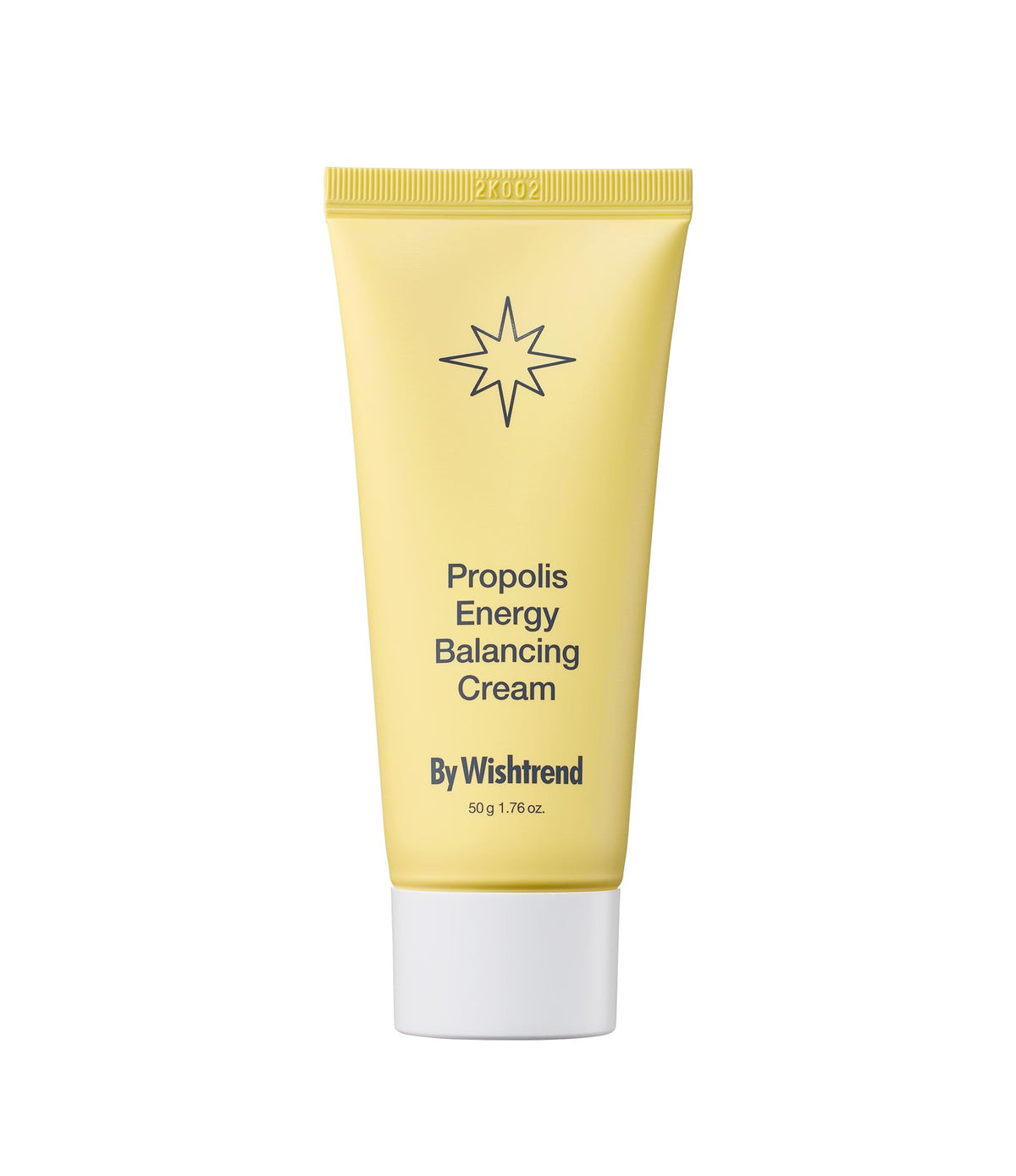 BY WISHTREND Propolis Energy Balancing Cream bottle pour supports lightweight hydration.