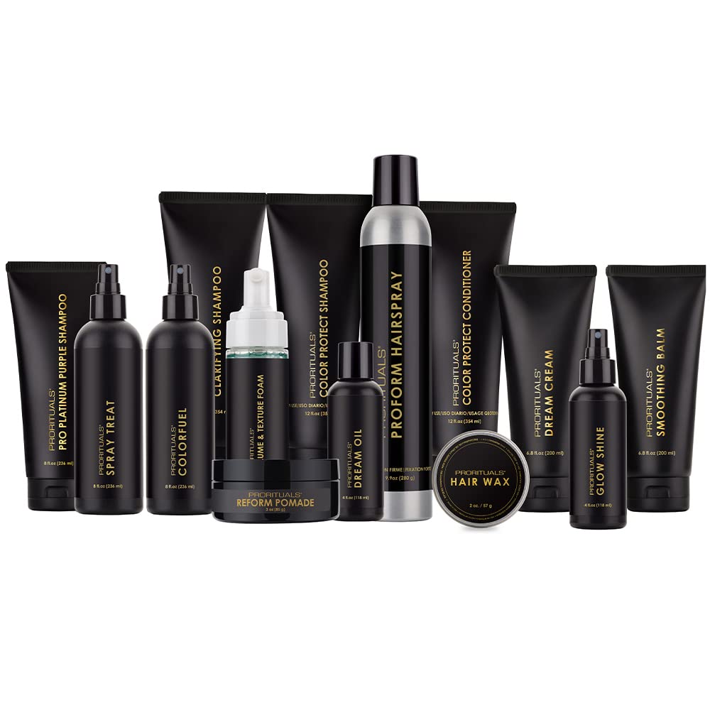 Prorituals Balance Conditioner ingredients highlight Vitamin E and elastin for softness.
