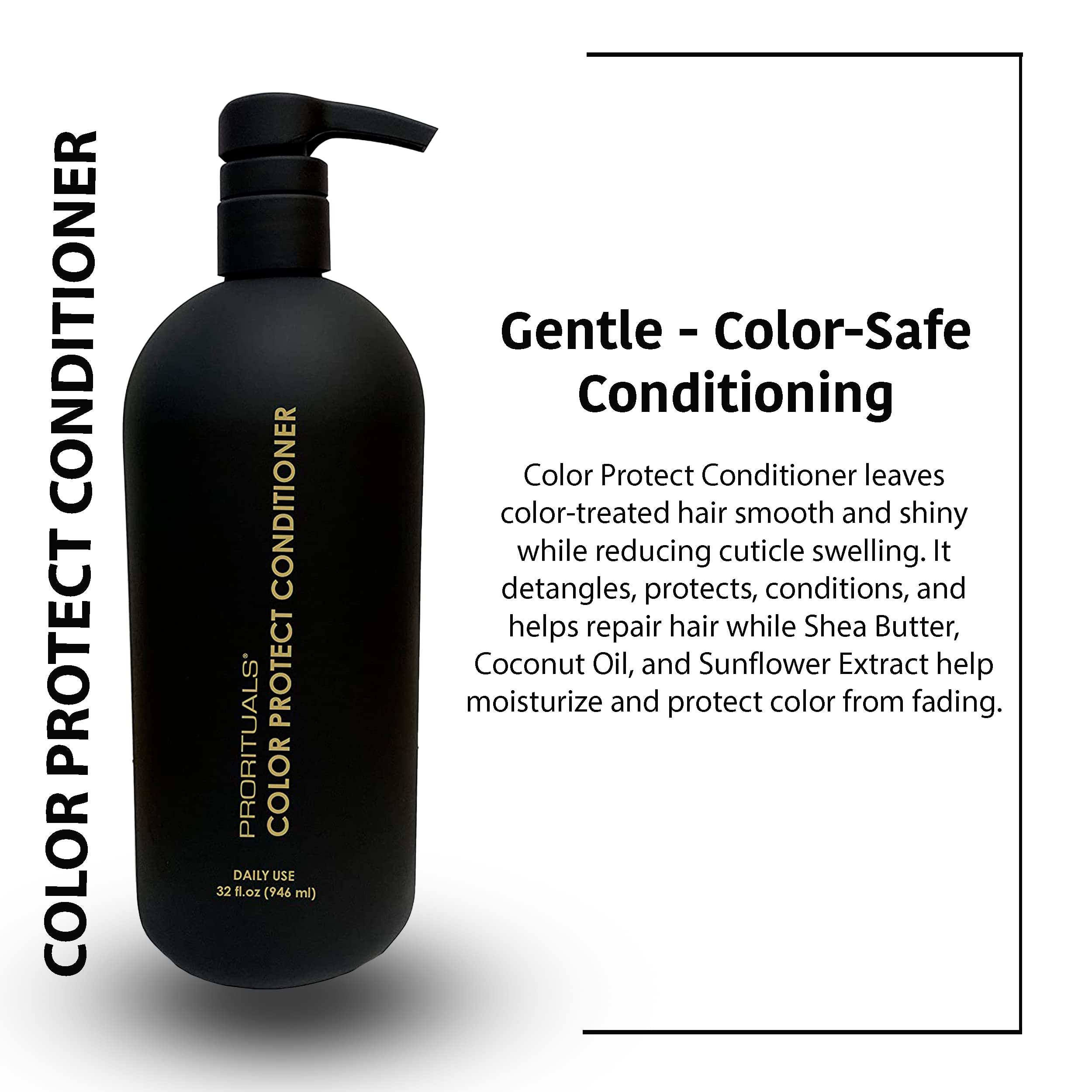 Prorituals Color Protect Conditioner label detail highlighting the low pH formula