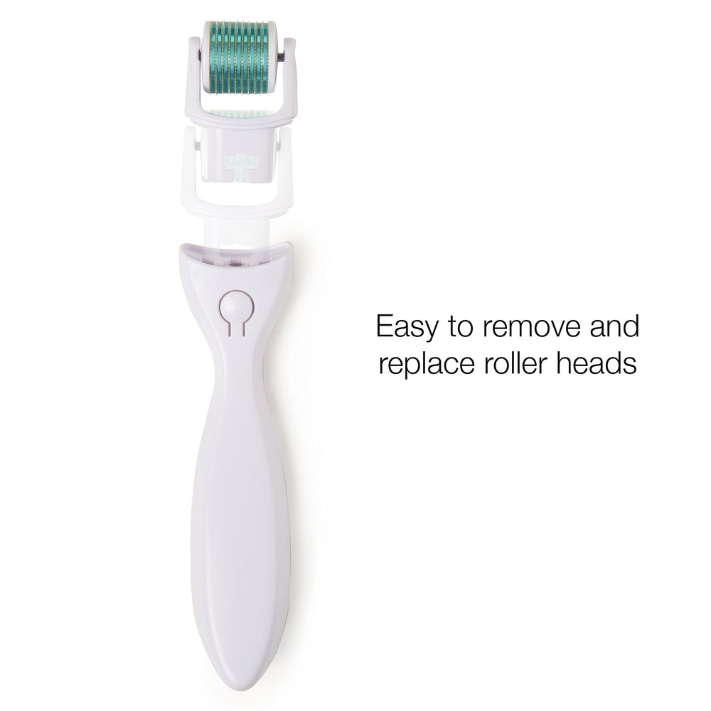 Prosper Beauty Derma Roller in a home vanity setup for safe at-home use