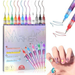 ProtectMeter nail art pens with 12 colors for versatile at-home designs.