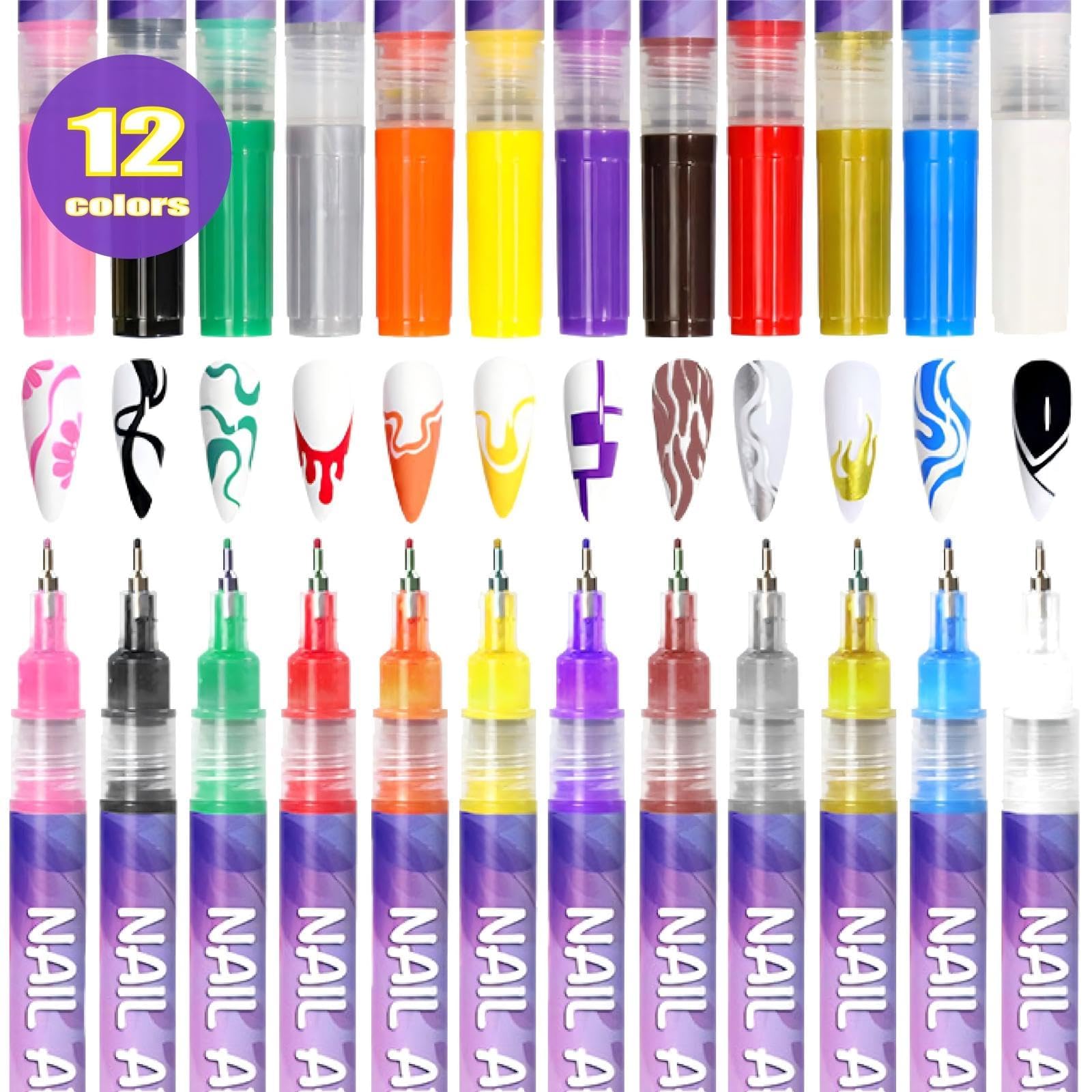 ProtectMeter nail art pens shake, activate tip, and draw for easy use.
