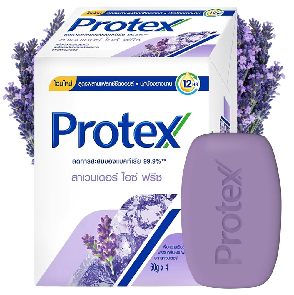 Protex Lavender Ice Freeze bar soap pack of 4 for refreshing cleanse.